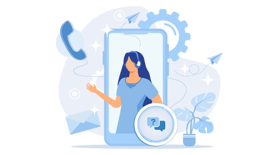 Graphic of a support person on the phone