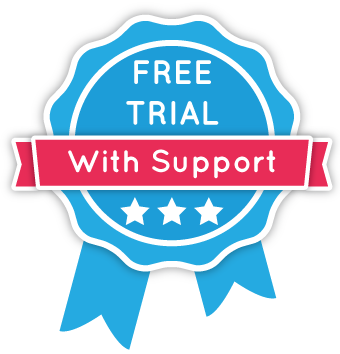 Free trial with support graphic