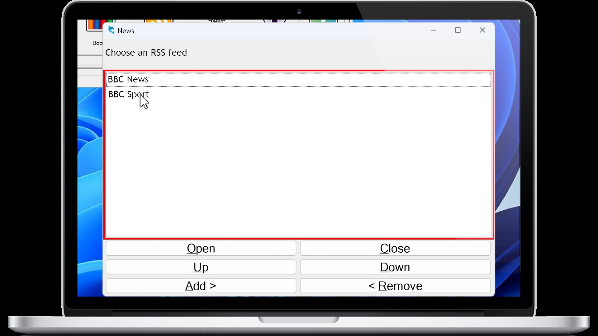 Laptop showing an option to open a PDF in the Dolphin ScreenReader Doc Reader